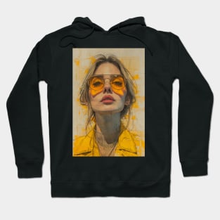 vintage Orange fashion portrait Hoodie